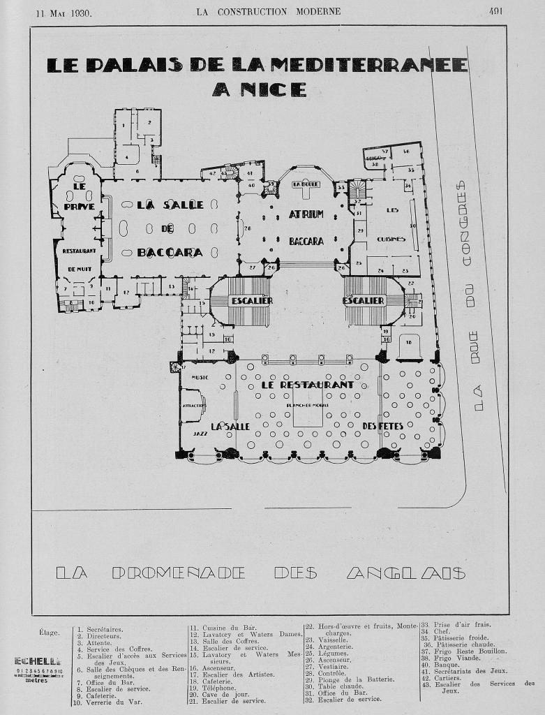 casino dit Palais de la Méditerranée, actuellement casino et hôtel de voyageurs dits Palais de la Méditerranée