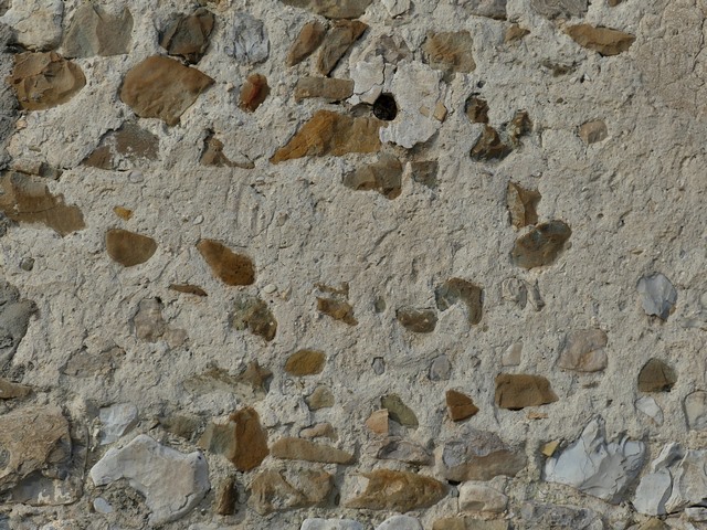 Bâtiment du logis. Pignon sud, détail de la maçonnerie.