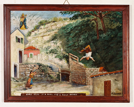 ex-voto, tableau : Chute d'un enfant tombant d'un arbre, Georges Andreis