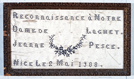 ex-voto, tableau de broderie : Reconnaissance (N° 5)