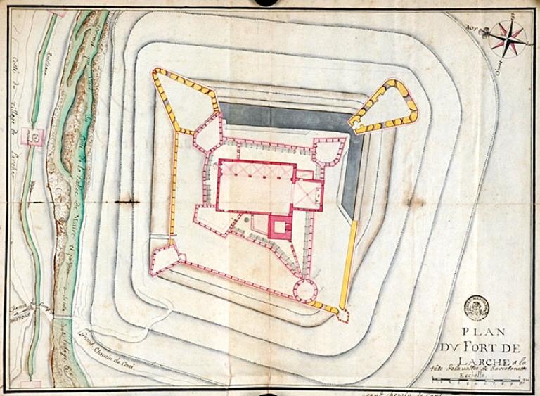 Plan du fort de Larche à la tête de la vallée de Barcelonnette. 1693