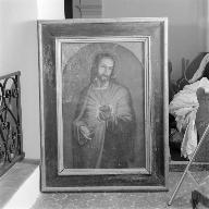 ensemble de 3 tableaux : Vierge du rosaire, Vie active de la Vierge (?), Sacré-Coeur de Jésus