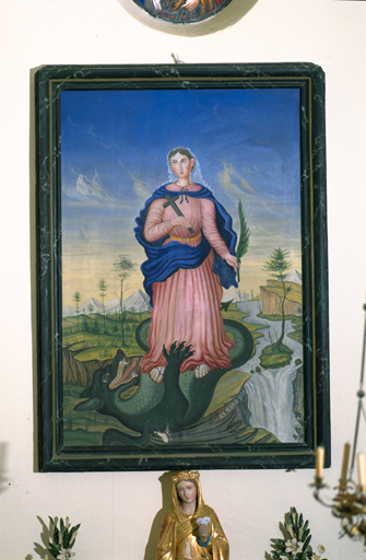 tableau : Sainte Marguerite terrassant le dragon