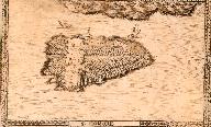 S. Honore. [Vue perspectives du port de l'île Saint-Honorat vers 1630].