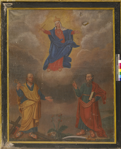 tableau : Saint Pierre, saint Paul et la Vierge