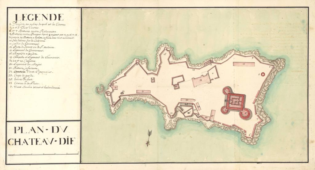 Plan du château d'If, c. 1700.