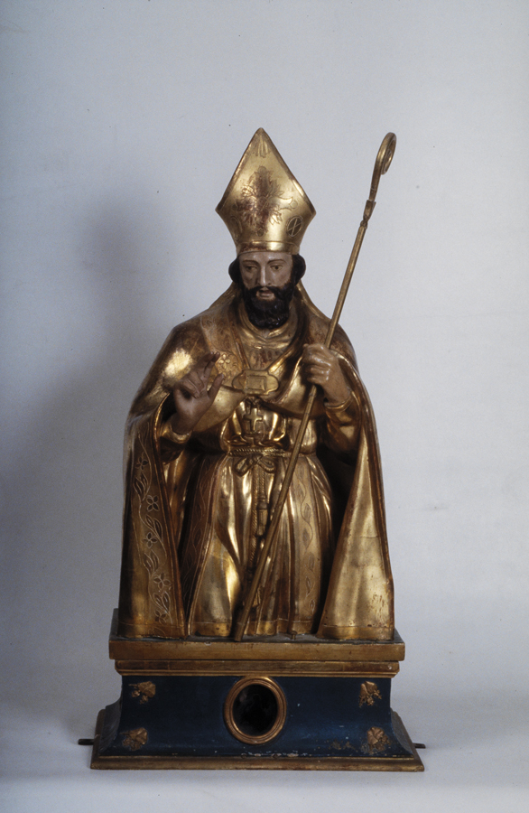 statue-reliquaire (buste à mi-corps) : saint Eloi de Noyon