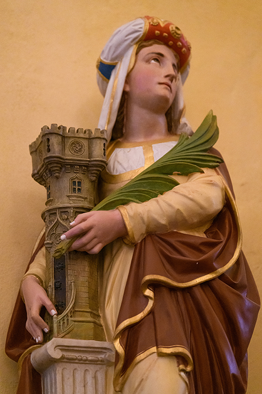 Statue (petite nature) : sainte Barbe