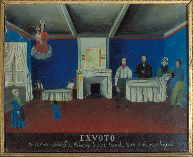 tableau, ex-voto : Demande de guérison de Justine Adelaïde