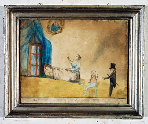 ex-voto, tableau : Demande de guérison d'un bébé, Onorato