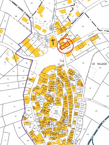 Plan de situation, d'après le cadastre de 2021 (section 000F). Echelle d'origine 1/500e.