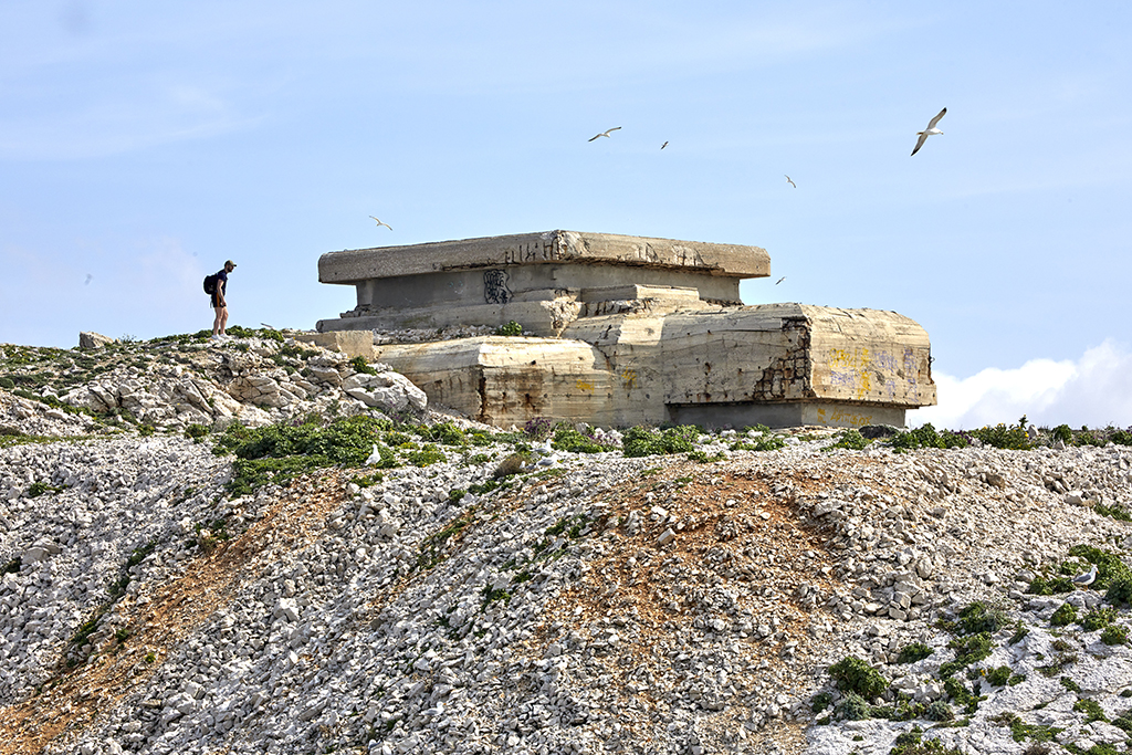 Batterie sudwall, poste de direction de tir vu de la batterie de 1861-1880, côté nord-ouest