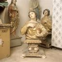Paire de bustes-reliquaires en pendant (socle-reliquaire) : sainte Agathe et saint Laurent
