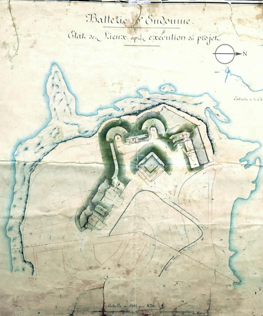 [Plan d'état des lieux de la batterie d'Endoume après exécution du projet], 1896.