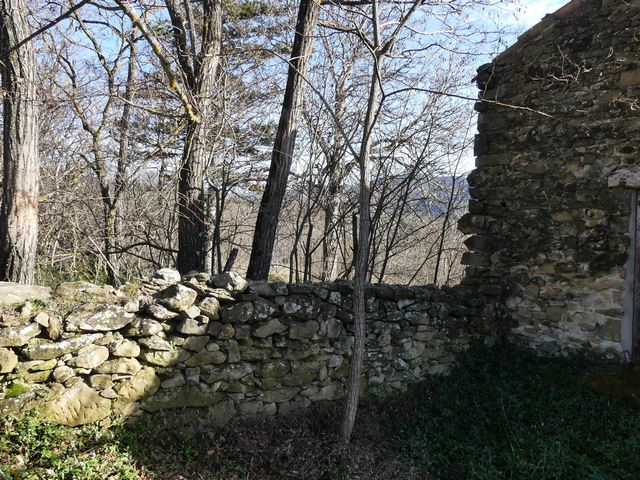 Cour nord, muret côté est.
