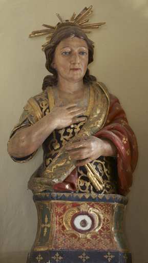 buste-reliquaire (socle-reliquaire), buste de procession : Saint Sébastien